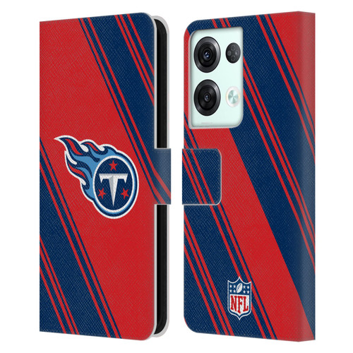 NFL Tennessee Titans Artwork Stripes Leather Book Wallet Case Cover For OPPO Reno8 Pro