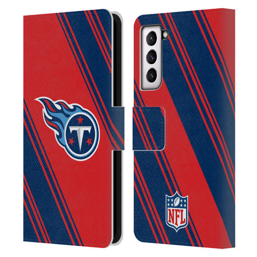 NFL Tennessee Titans Artwork Stripes Leather Book Wallet Case Cover For Samsung Galaxy S21 5G