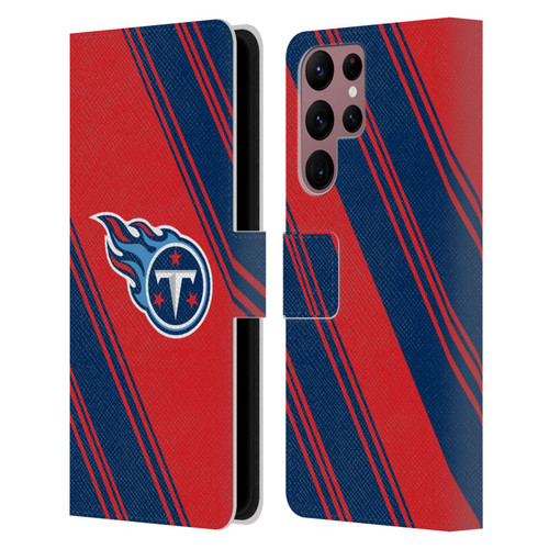 NFL Tennessee Titans Artwork Stripes Leather Book Wallet Case Cover For Samsung Galaxy S22 Ultra 5G