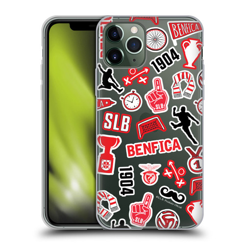 S.L. Benfica 2021/22 Crest Stickers Soft Gel Case for Apple iPhone 11 Pro
