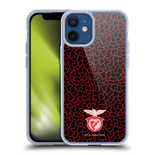 S.L. Benfica 2021/22 Crest Mosaic Pattern Soft Gel Case for Apple iPhone 12 Mini