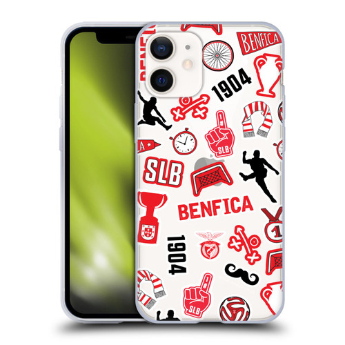 S.L. Benfica 2021/22 Crest Stickers Soft Gel Case for Apple iPhone 12 Mini