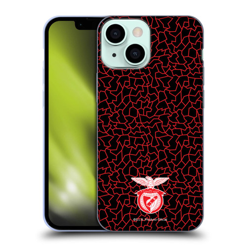 S.L. Benfica 2021/22 Crest Mosaic Pattern Soft Gel Case for Apple iPhone 13 Mini
