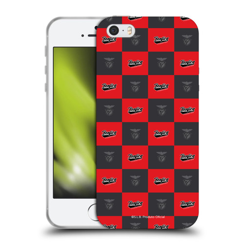 S.L. Benfica 2021/22 Crest Logo Pattern Soft Gel Case for Apple iPhone 5 / 5s / iPhone SE 2016