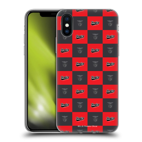 S.L. Benfica 2021/22 Crest Logo Pattern Soft Gel Case for Apple iPhone X / iPhone XS
