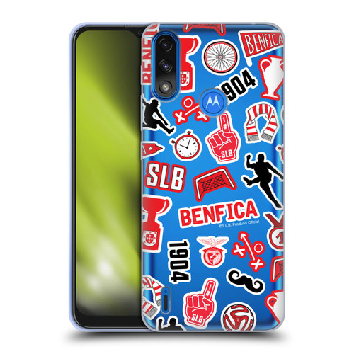 S.L. Benfica 2021/22 Crest Stickers Soft Gel Case for Motorola Moto E7 Power / Moto E7i Power