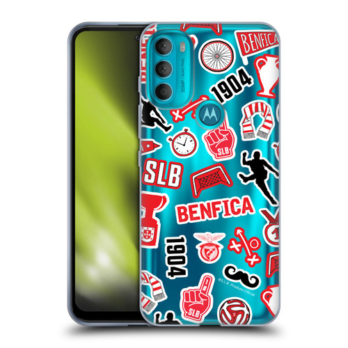 S.L. Benfica 2021/22 Crest Stickers Soft Gel Case for Motorola Moto G71 5G