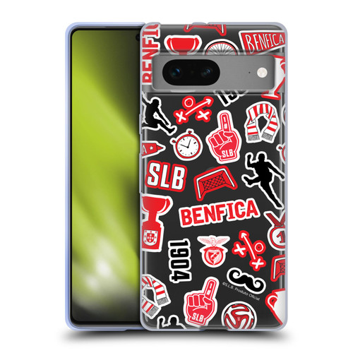 S.L. Benfica 2021/22 Crest Stickers Soft Gel Case for Google Pixel 7