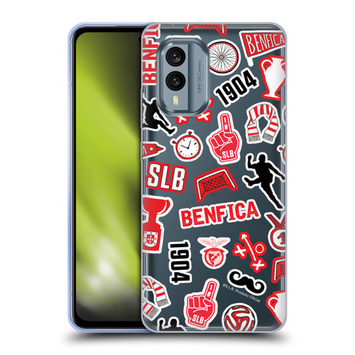 S.L. Benfica 2021/22 Crest Stickers Soft Gel Case for Nokia X30