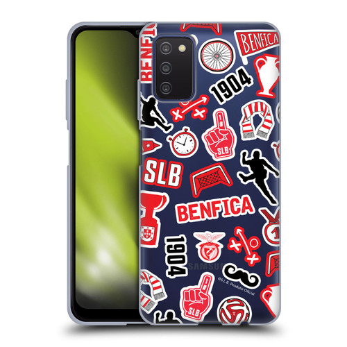S.L. Benfica 2021/22 Crest Stickers Soft Gel Case for Samsung Galaxy A03s (2021)