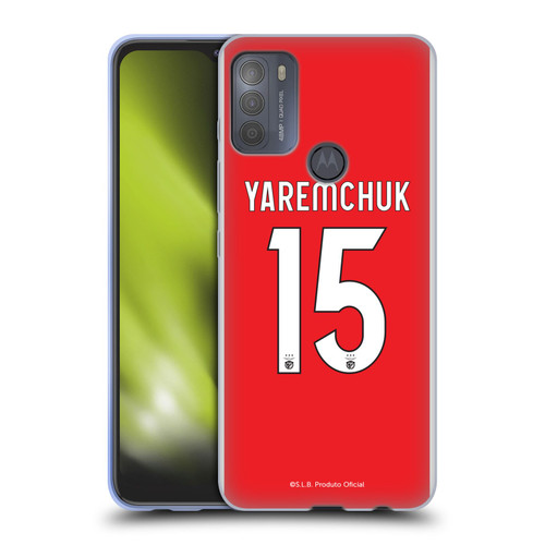 S.L. Benfica 2021/22 Players Home Kit Roman Yaremchuk Soft Gel Case for Motorola Moto G50