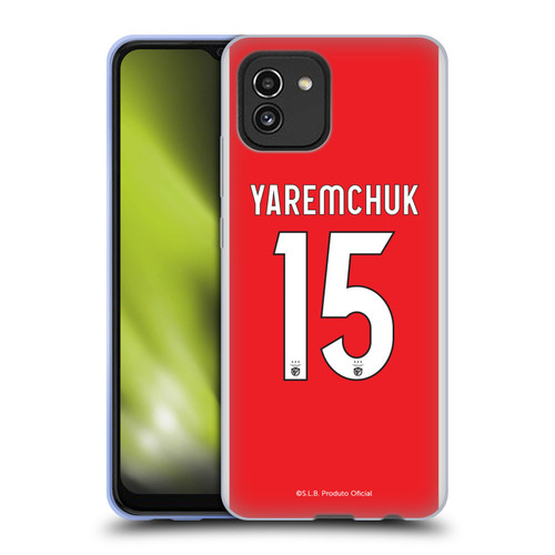 S.L. Benfica 2021/22 Players Home Kit Roman Yaremchuk Soft Gel Case for Samsung Galaxy A03 (2021)