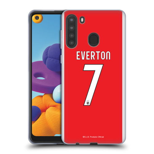 S.L. Benfica 2021/22 Players Home Kit Everton Soares Soft Gel Case for Samsung Galaxy A21 (2020)