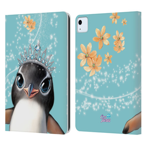 Animal Club International Royal Faces Penguin Leather Book Wallet Case Cover For Apple iPad Air 11 2020/2022/2024