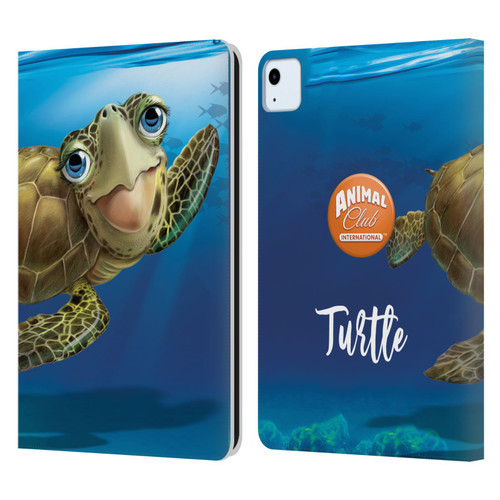 Animal Club International Underwater Sea Turtle Leather Book Wallet Case Cover For Apple iPad Air 2020 / 2022