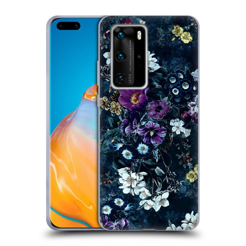 Riza Peker Night Floral Purple Flowers Soft Gel Case for Huawei P40 Pro / P40 Pro Plus 5G