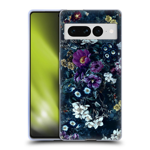 Riza Peker Night Floral Purple Flowers Soft Gel Case for Google Pixel 7 Pro