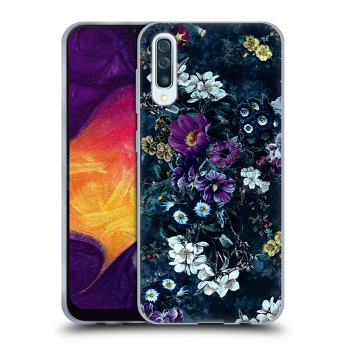 Riza Peker Night Floral Purple Flowers Soft Gel Case for Samsung Galaxy A50/A30s (2019)