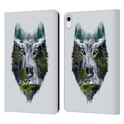 Riza Peker Animal Abstract Wolf Nature Leather Book Wallet Case Cover For Apple iPad 10.9 (2022)