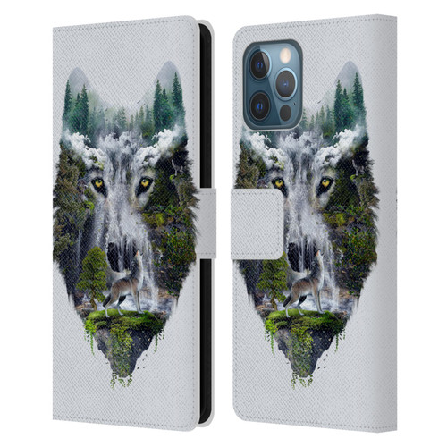 Riza Peker Animal Abstract Wolf Nature Leather Book Wallet Case Cover For Apple iPhone 12 Pro Max