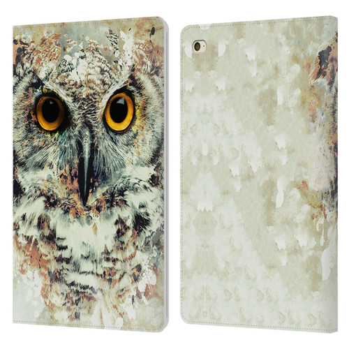 Riza Peker Animals Owl II Leather Book Wallet Case Cover For Apple iPad mini 4