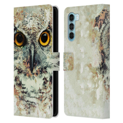 Riza Peker Animals Owl II Leather Book Wallet Case Cover For Motorola Edge S30 / Moto G200 5G