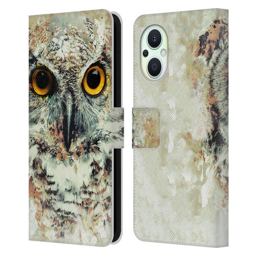 Riza Peker Animals Owl II Leather Book Wallet Case Cover For OPPO Reno8 Lite