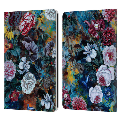 Riza Peker Florals Full Bloom Leather Book Wallet Case Cover For Amazon Kindle Paperwhite 1 / 2 / 3