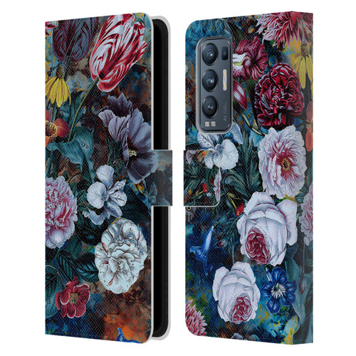 Riza Peker Florals Full Bloom Leather Book Wallet Case Cover For OPPO Find X3 Neo / Reno5 Pro+ 5G