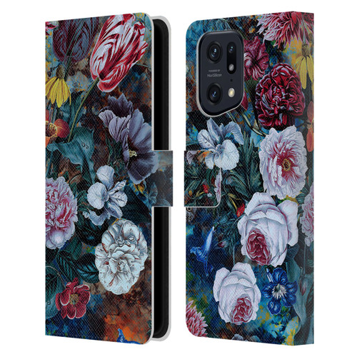 Riza Peker Florals Full Bloom Leather Book Wallet Case Cover For OPPO Find X5 Pro