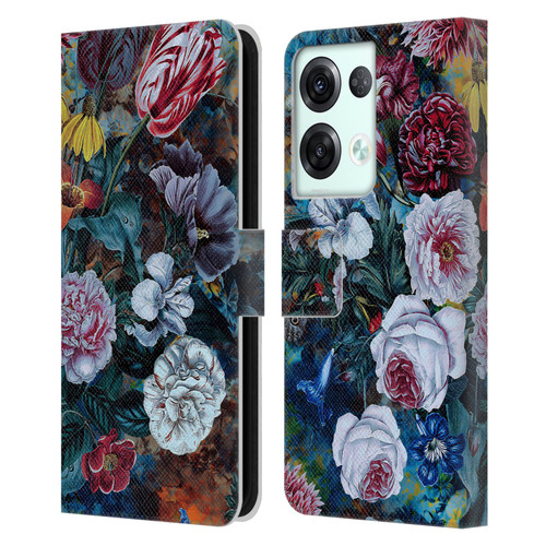 Riza Peker Florals Full Bloom Leather Book Wallet Case Cover For OPPO Reno8 Pro