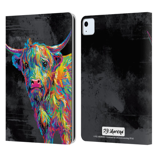 P.D. Moreno Animals II Reuben The Highland Cow Leather Book Wallet Case Cover For Apple iPad Air 2020 / 2022