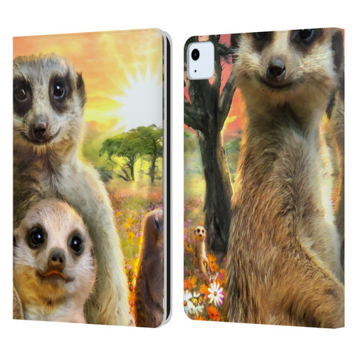 Aimee Stewart Animals Meerkats Leather Book Wallet Case Cover For Apple iPad Air 11 2020/2022/2024