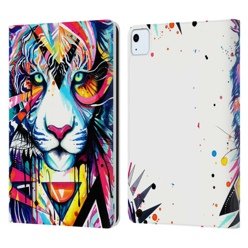 Pixie Cold Cats Shattered Tiger Leather Book Wallet Case Cover For Apple iPad Air 2020 / 2022
