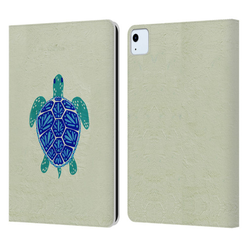 Cat Coquillette Sea Turtle Blue Leather Book Wallet Case Cover For Apple iPad Air 2020 / 2022