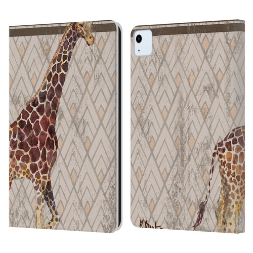 Paul Brent Animals Tribal Giraffe Leather Book Wallet Case Cover For Apple iPad Air 2020 / 2022