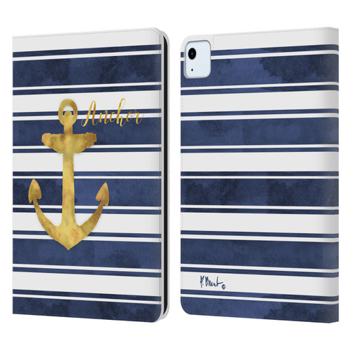 Paul Brent Nautical Anchor Leather Book Wallet Case Cover For Apple iPad Air 11 2020/2022/2024
