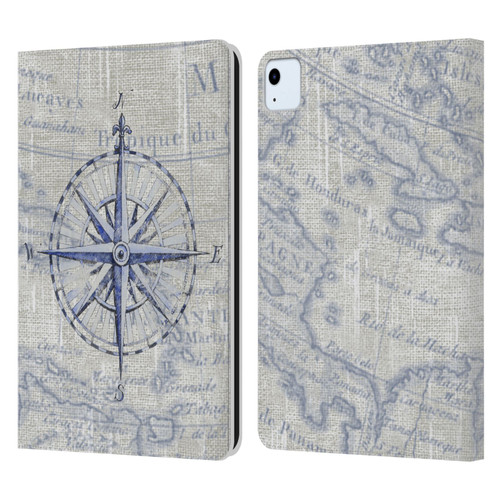 Paul Brent Nautical Vintage Compass Leather Book Wallet Case Cover For Apple iPad Air 2020 / 2022