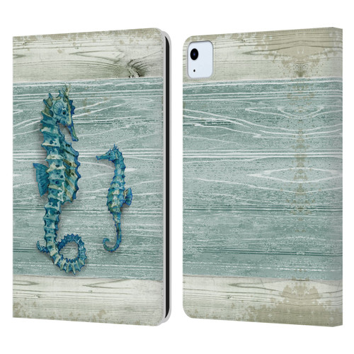 Paul Brent Sea Creatures Seahorse Leather Book Wallet Case Cover For Apple iPad Air 2020 / 2022