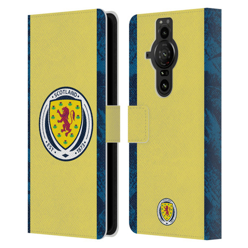 Scotland National Football Team Kits 2020 Home Goalkeeper Leather Book Wallet Case Cover For Sony Xperia Pro-I