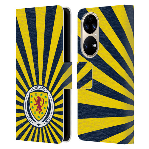 Scotland National Football Team Logo 2 Sun Rays Leather Book Wallet Case Cover For Huawei P50
