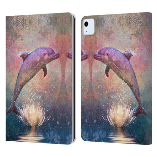 Jena DellaGrottaglia Animals Dolphin Leather Book Wallet Case Cover For Apple iPad Air 11 2020/2022/2024