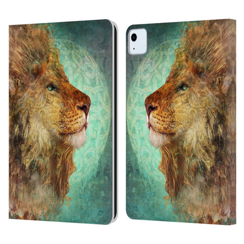 Jena DellaGrottaglia Animals Lion Leather Book Wallet Case Cover For Apple iPad Air 11 2020/2022/2024