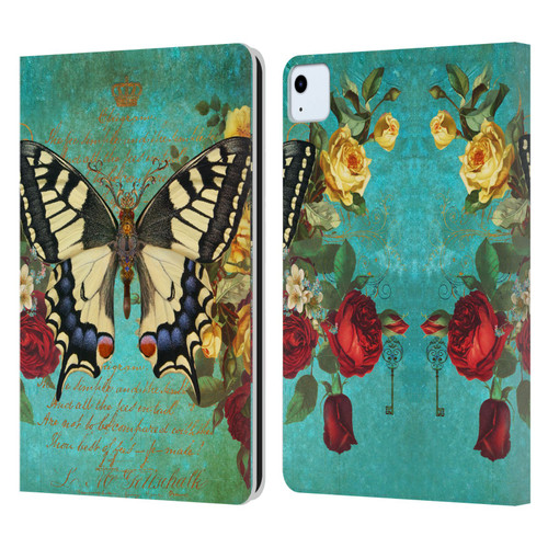 Jena DellaGrottaglia Insects Butterfly Garden Leather Book Wallet Case Cover For Apple iPad Air 2020 / 2022