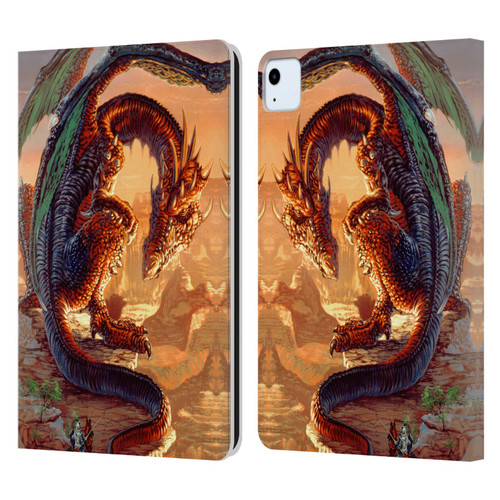 Ed Beard Jr Dragons Bravery Misplaced Leather Book Wallet Case Cover For Apple iPad Air 11 2020/2022/2024