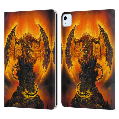 Ed Beard Jr Dragons Harbinger Of Fire Leather Book Wallet Case Cover For Apple iPad Air 11 2020/2022/2024