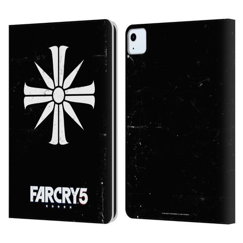 Far Cry 5 Key Art And Logo Distressed Look Cult Emblem Leather Book Wallet Case Cover For Apple iPad Air 2020 / 2022