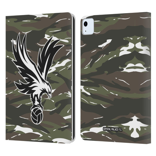 Crystal Palace FC Crest Woodland Camouflage Leather Book Wallet Case Cover For Apple iPad Air 11 2020/2022/2024