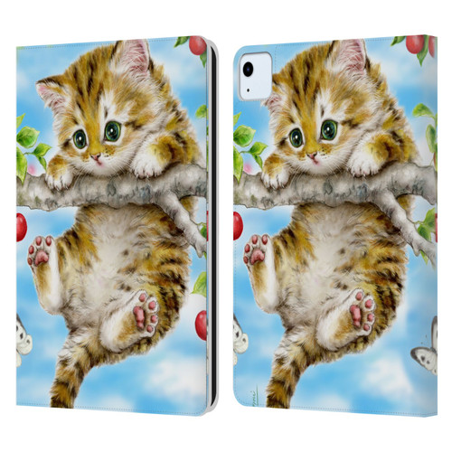 Kayomi Harai Animals And Fantasy Cherry Tree Kitten Leather Book Wallet Case Cover For Apple iPad Air 2020 / 2022