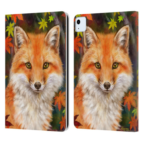 Kayomi Harai Animals And Fantasy Fox With Autumn Leaves Leather Book Wallet Case Cover For Apple iPad Air 2020 / 2022